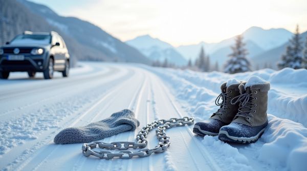 Optimiser votre adhérence sur neige avec chaînes et chaussettes 205/50 R17